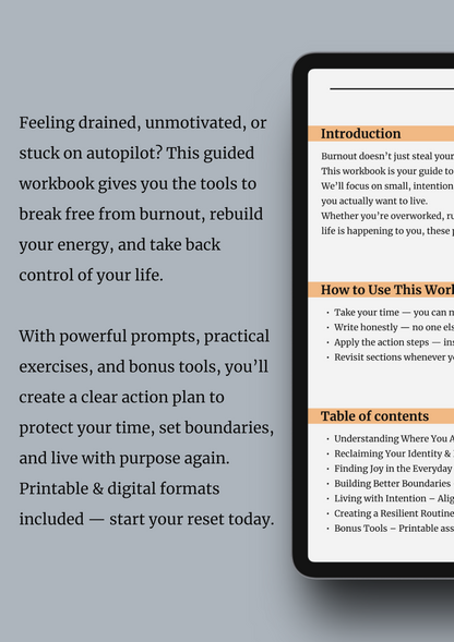 Back in Control: A Guided Workbook to Reclaim Your Life and Energy