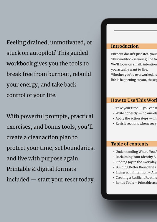 Back in Control: A Guided Workbook to Reclaim Your Life and Energy